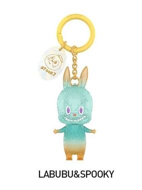 🆕LABUBU {The Monsters}🩵SPOOKY💛 🎉 “10th Anniversary” KEYCHAIN 🆕NEW {SEALED box}